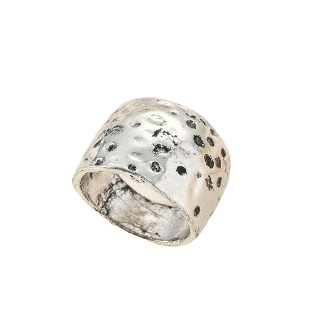 Antiqued Silver Textured Ring